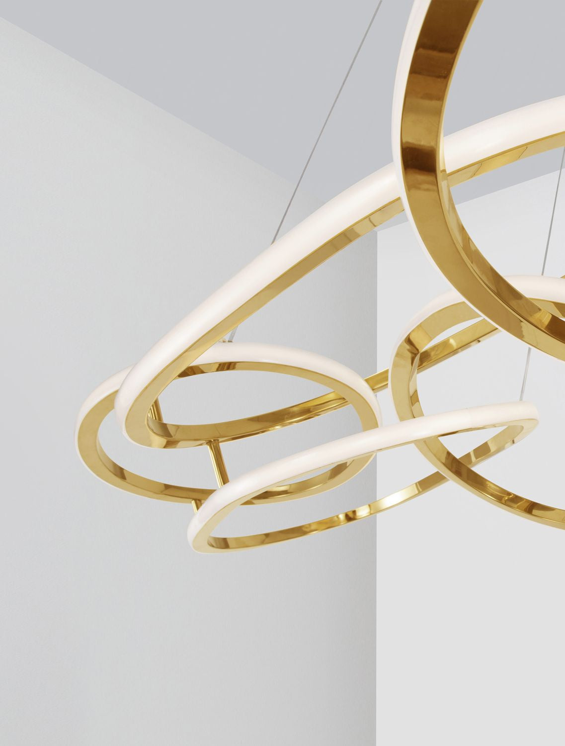 Suspension Nudos dorée, H 150 cm (9289083)