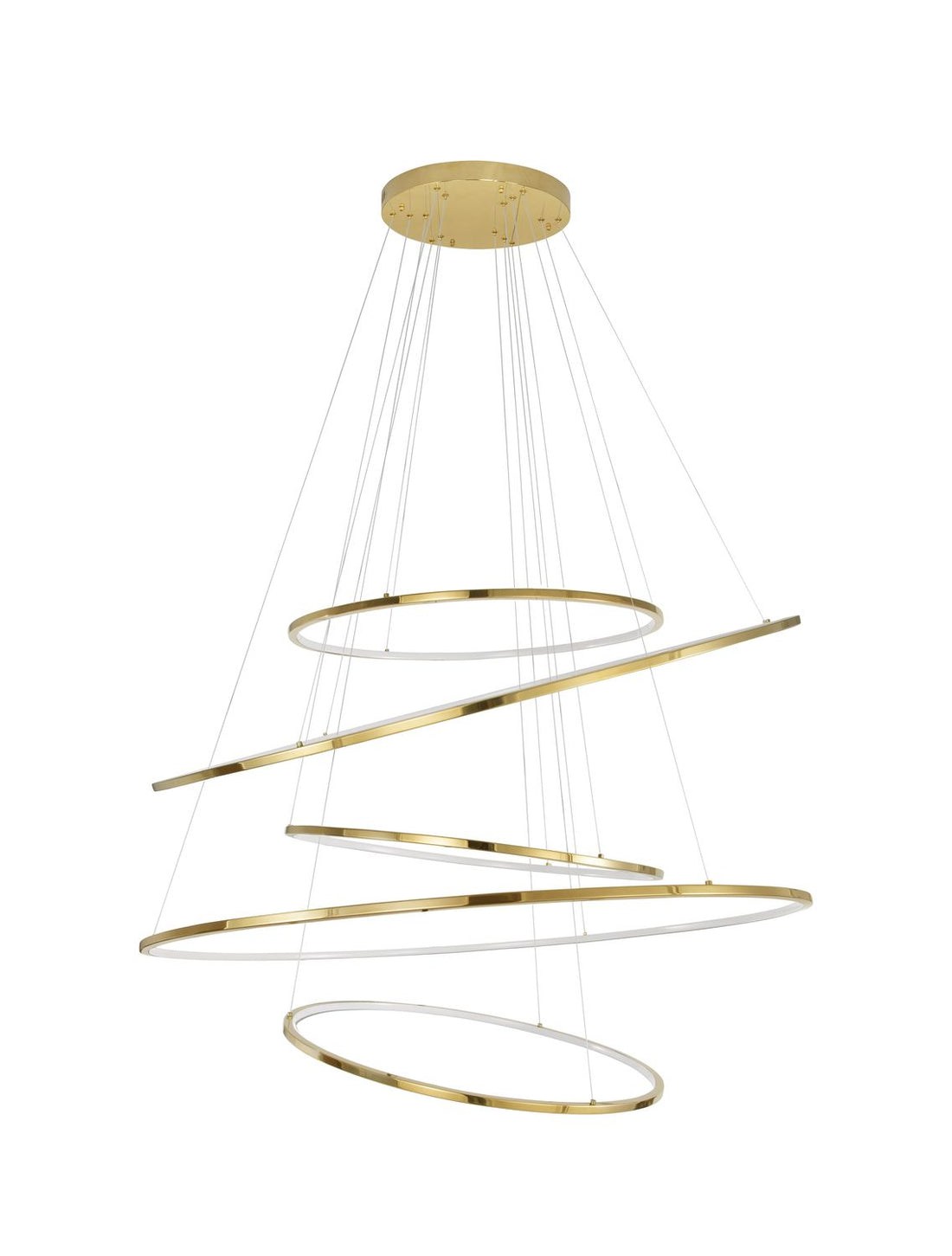 Suspension Nudos dorée, H 250 cm