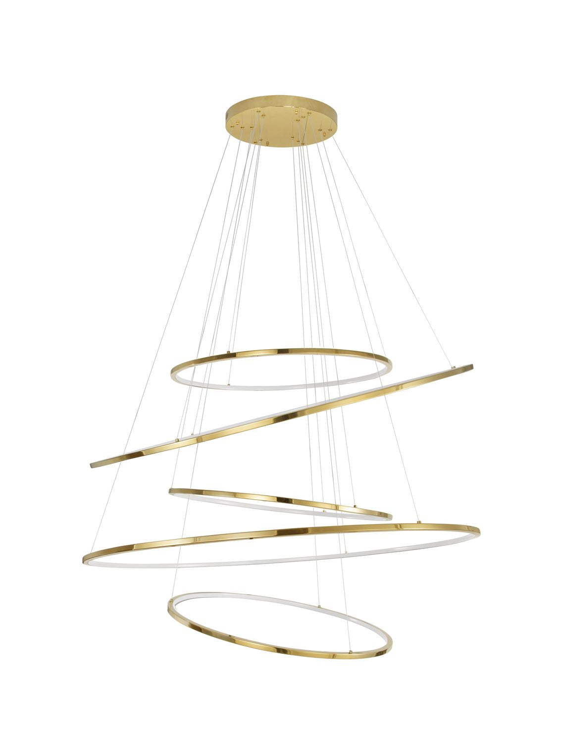 Suspension Nudos dorée, H 250 cm