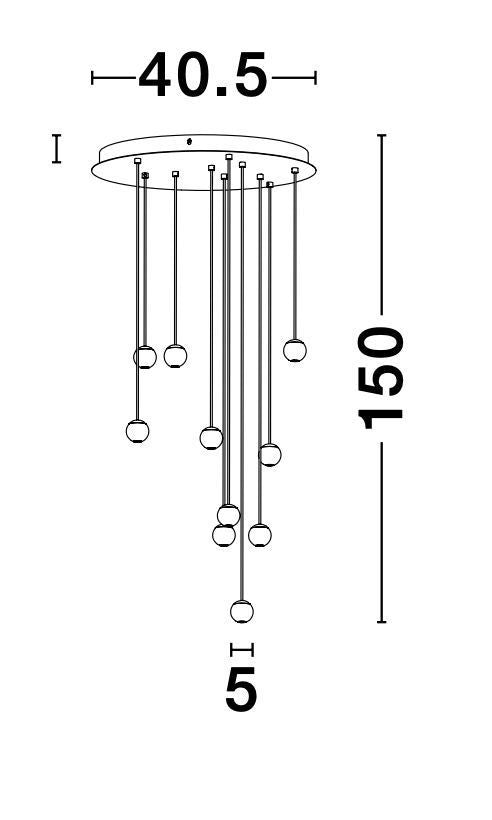 Suspension Nocci noire, H 150 cm