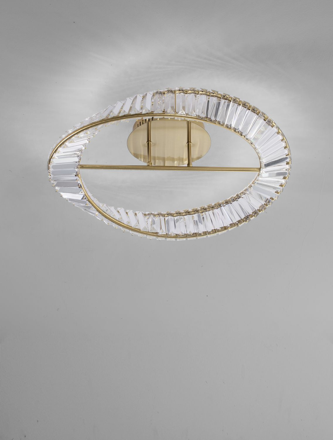 Plafonnier Aurelia doré, cristal, Ø 60 cm (9333060)