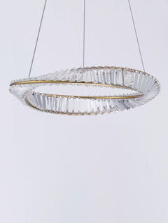 Suspension Aurelia dorée, cristal, H 120 cm (9333061)