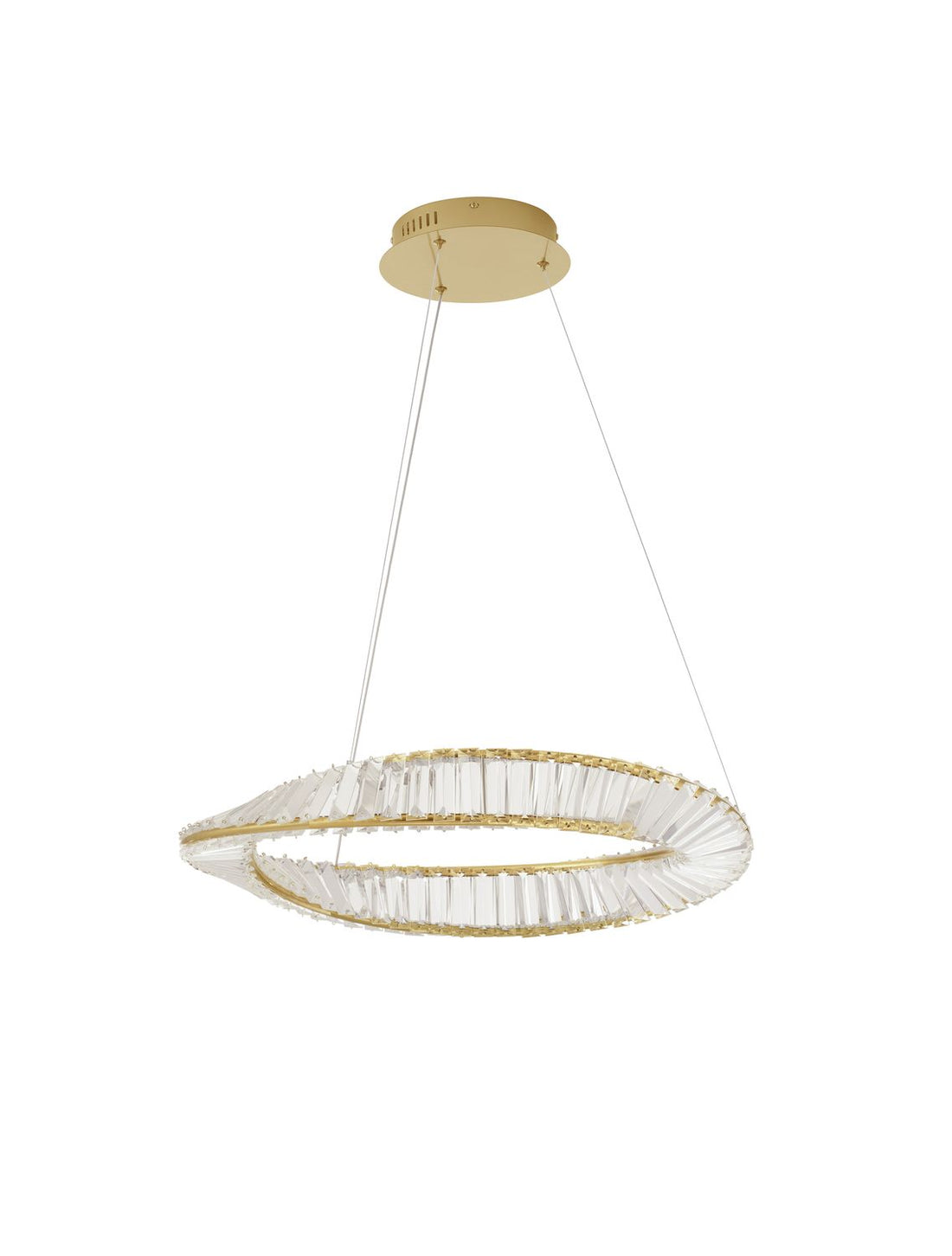 Suspension Aurelia dorée, cristal, H 120 cm (9333061)