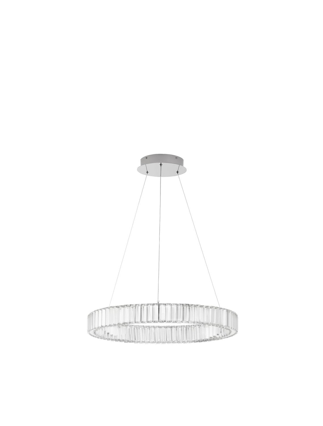 Suspension Aurelia chromée, cristal, H 150 cm (9333066)