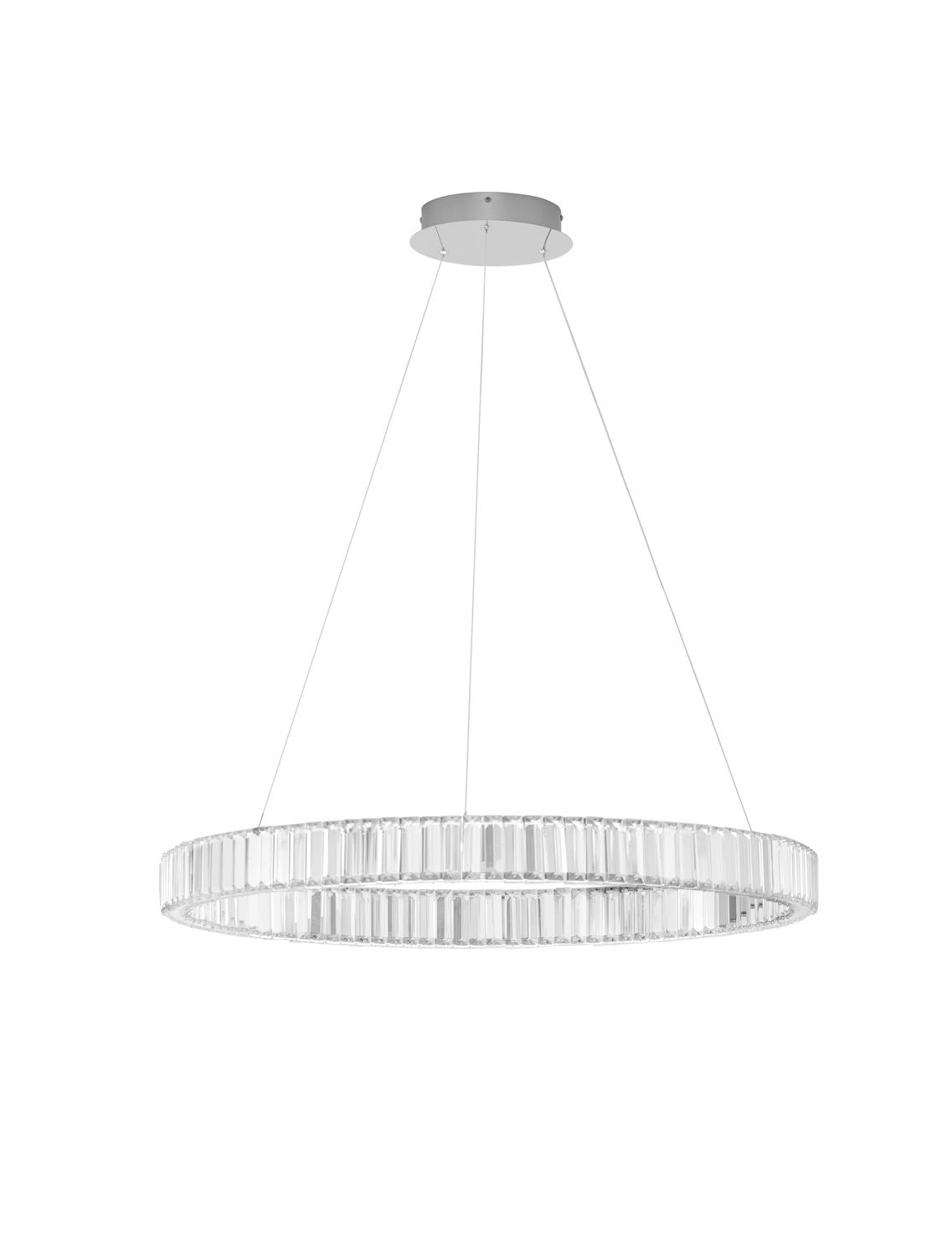 Suspension Aurelia chromée, cristal, H 150 cm (9333067)