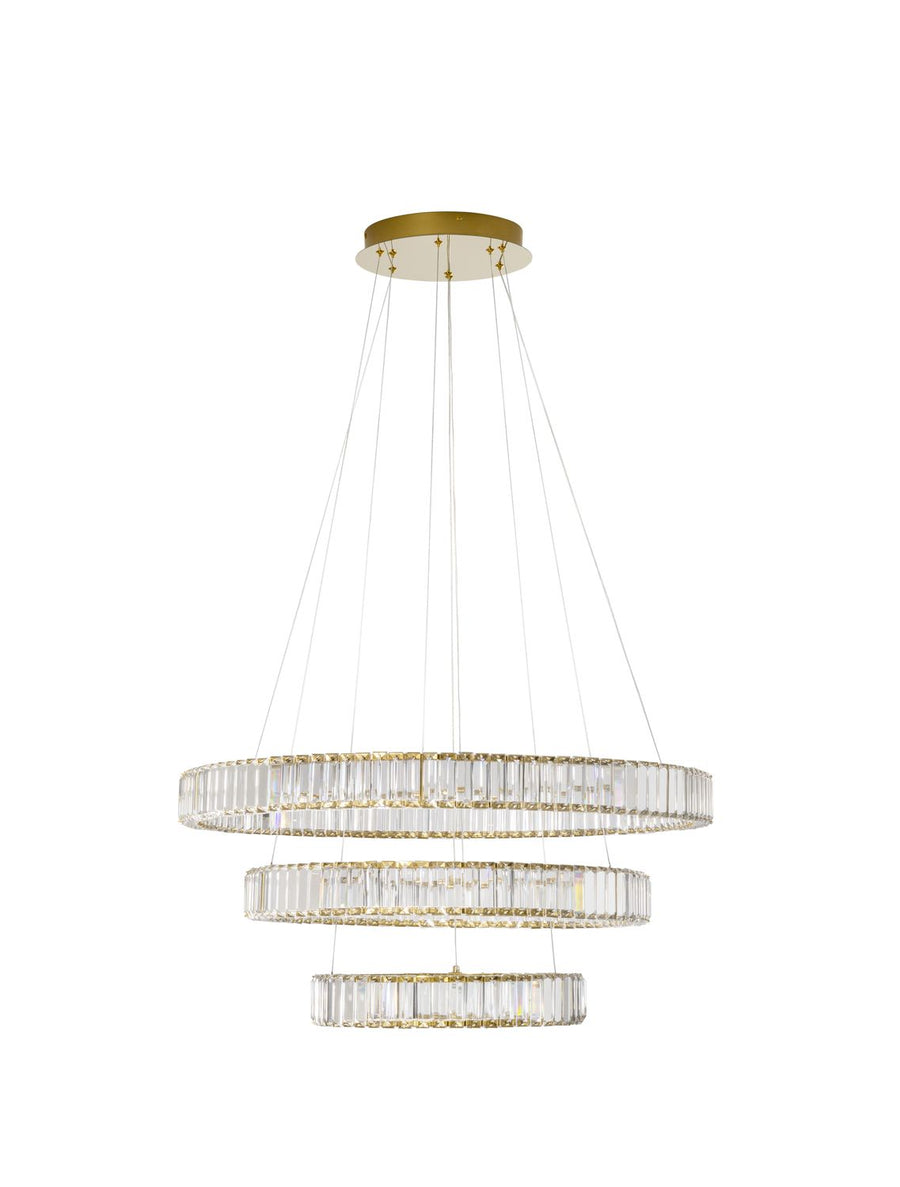 Suspension Aurelia dorée, cristal, H 150 cm (9333069)