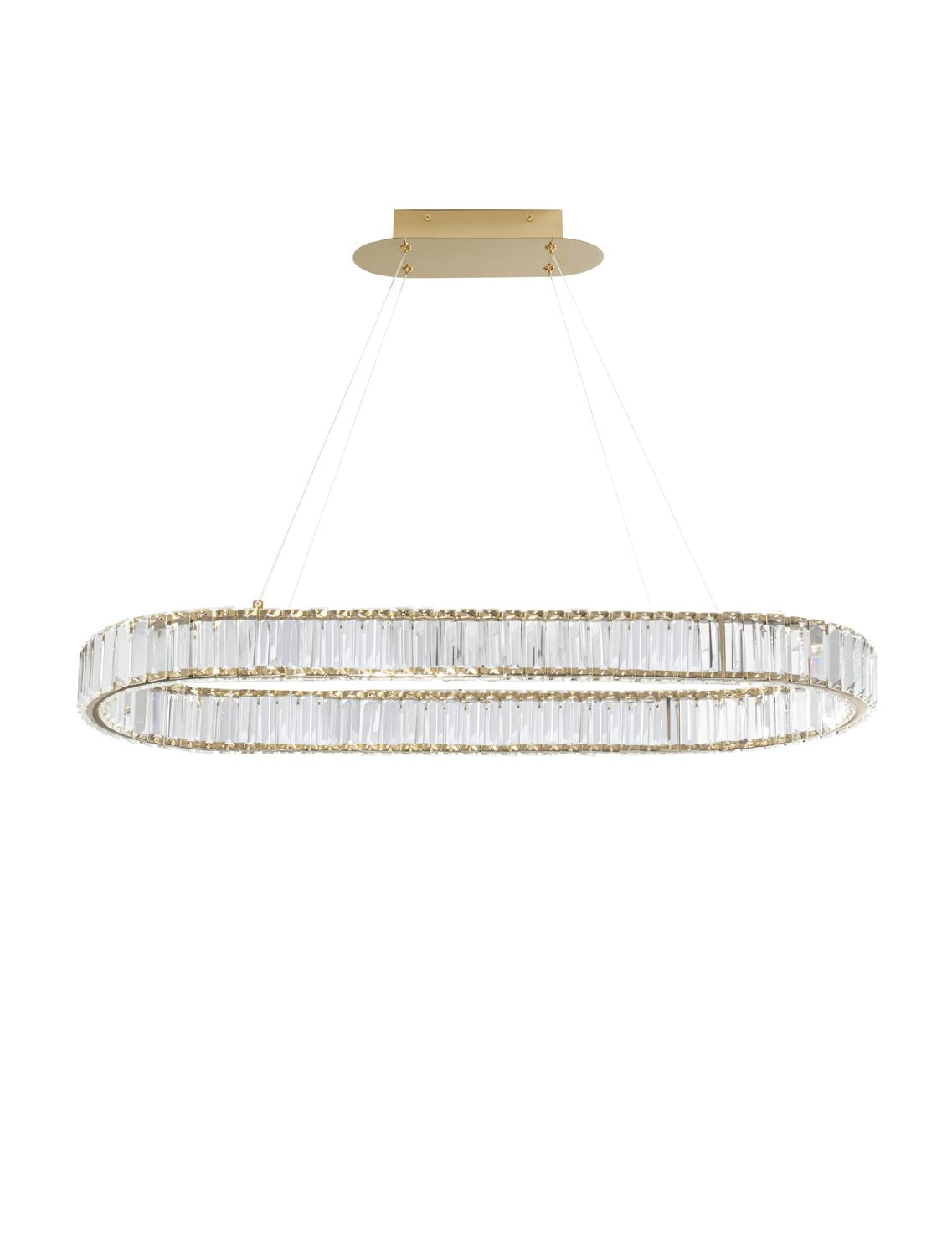 Suspension Aurelia dorée, cristal, H 150 cm (9333073)