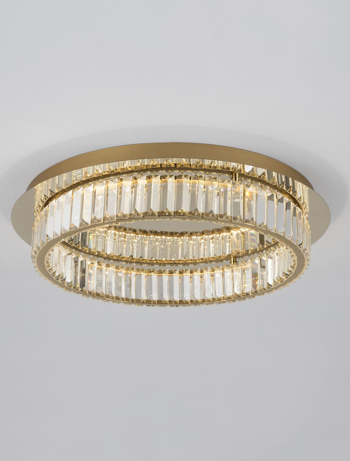 Plafonnier Aurelia doré, cristal, Ø 60 cm (9333080)