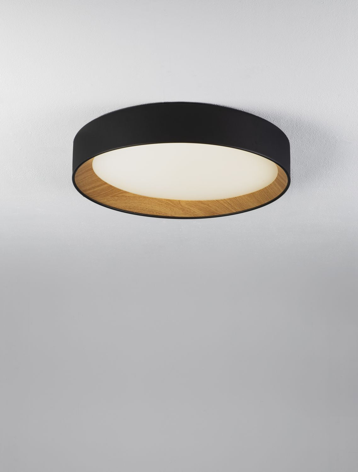 Plafonnier Stake noir, bois, Ø 45 cm