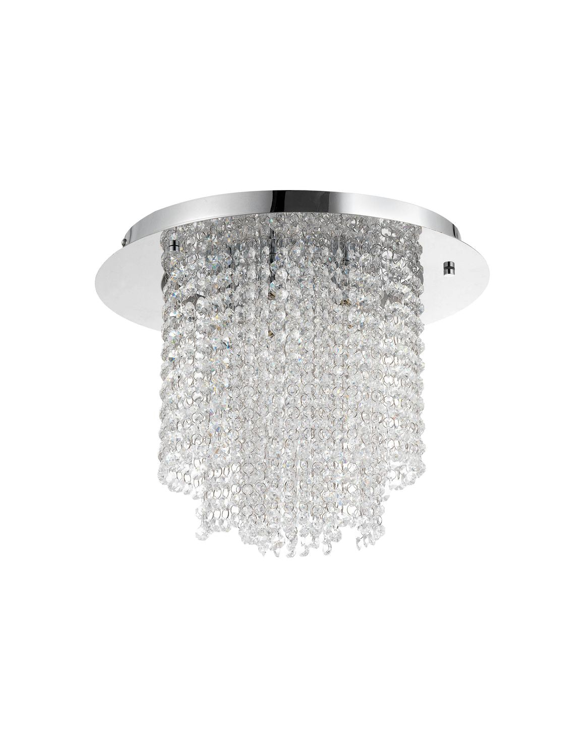 Plafonnier Fontana 5 lumières chromé, cristal