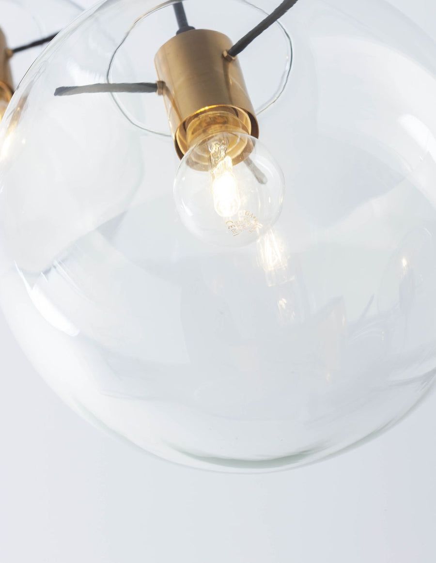 Suspension Mirale 3 lumières noire, verre