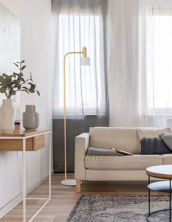Lampadaire PAZ doré, H 165 cm (9426653)