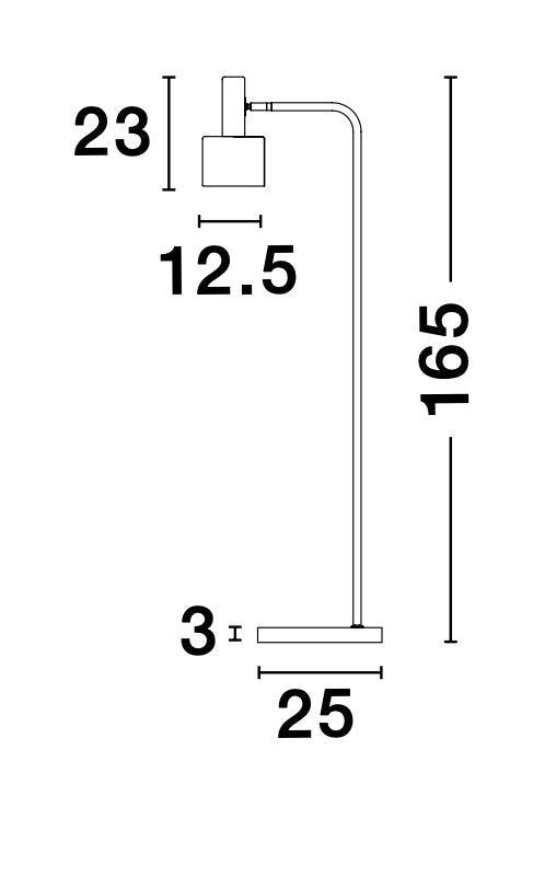 Lampadaire PAZ doré, H 165 cm (9426654)
