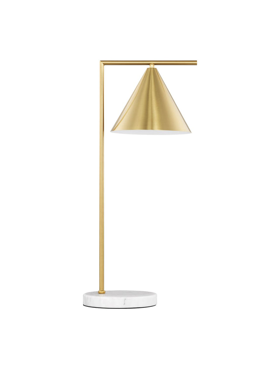 Lampe à poser Sway dorée, marbre