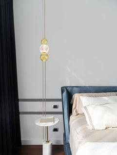 Suspension Brille dorée, H 250 cm