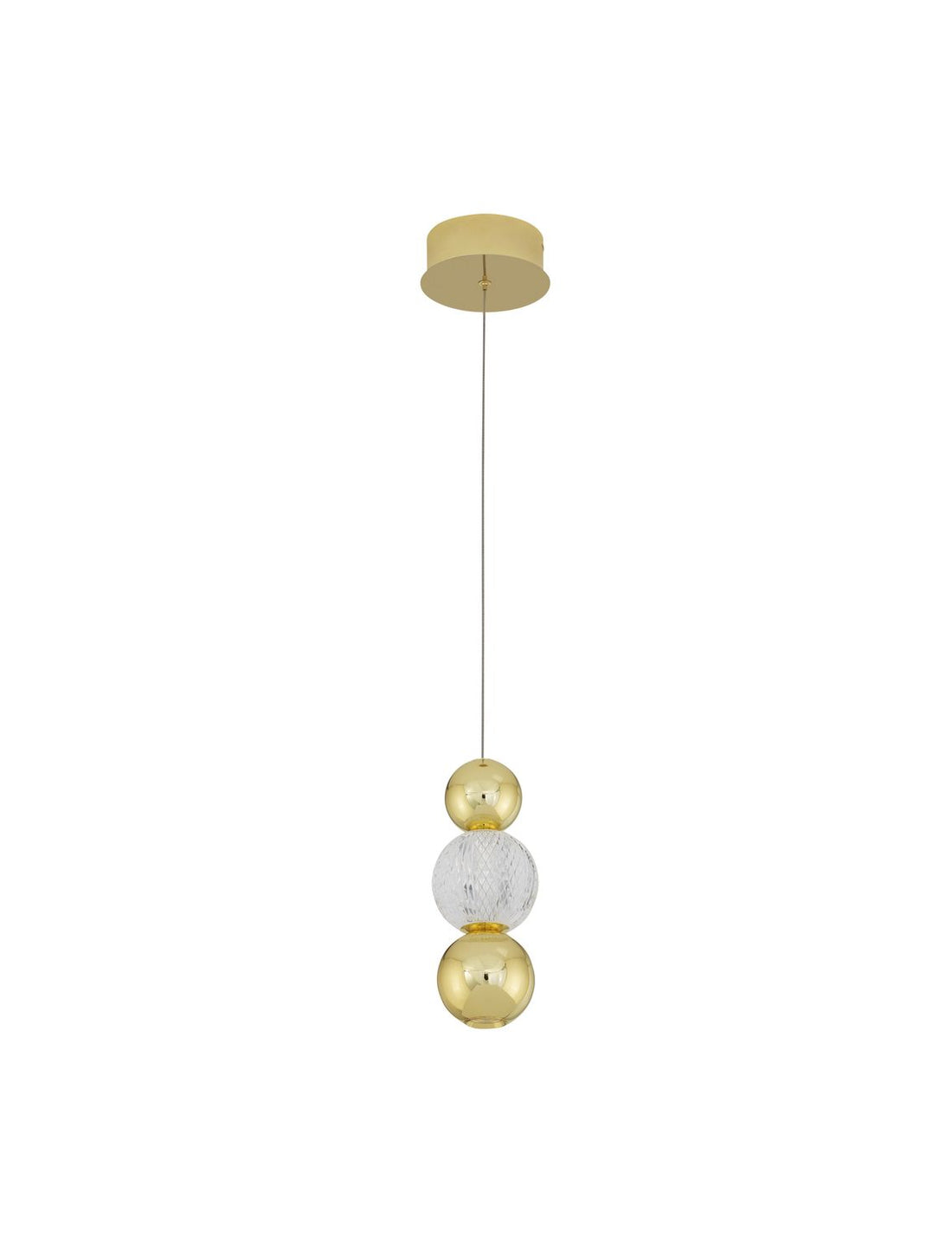 Suspension Brille dorée, H 250 cm