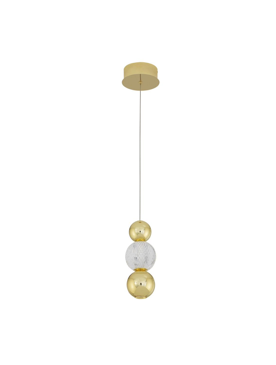 Suspension Brille dorée, H 250 cm