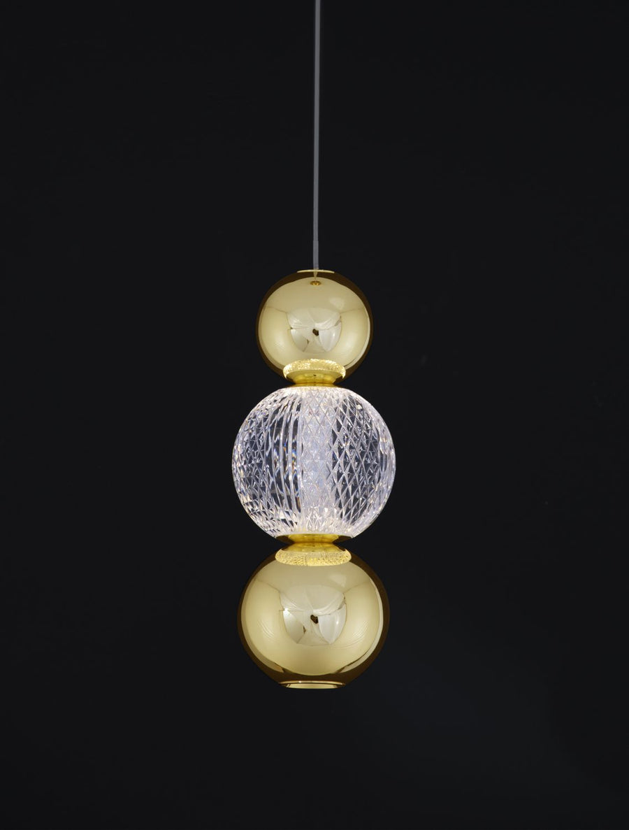 Suspension Brille dorée, H 250 cm
