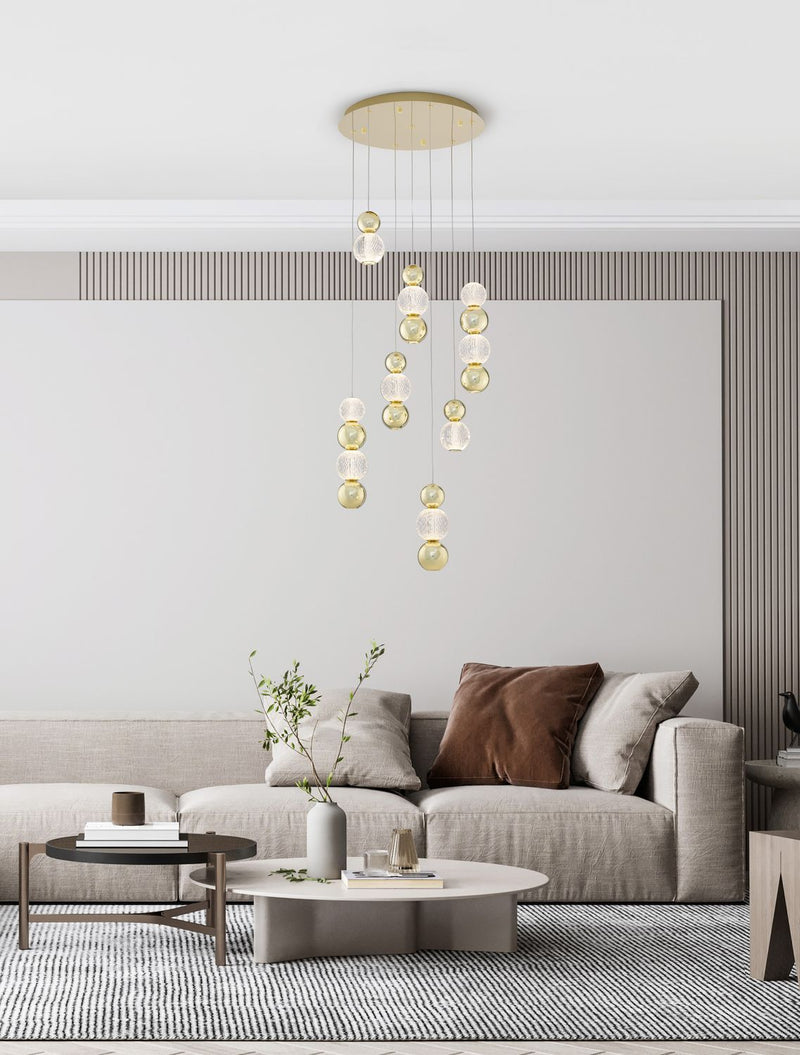 Suspension Brille dorée, H 200 cm (9511060)
