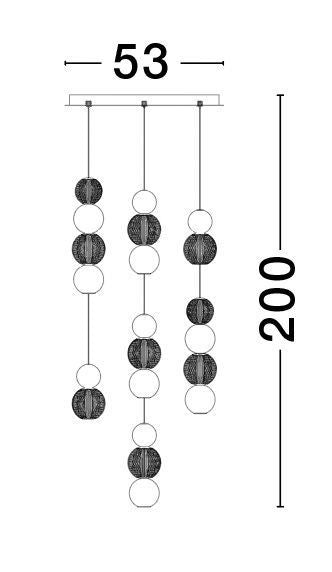 Suspension Brille dorée, H 200 cm (9511060)