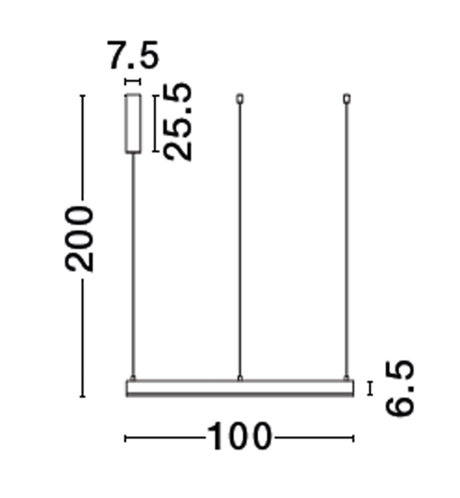 Suspension Motif blanche, H 200 cm (9530211)
