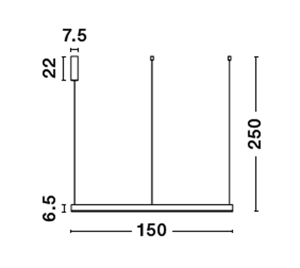 Suspension Motif blanche, H 250 cm (9530221)