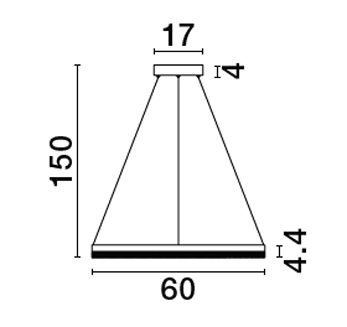 Suspension Adria noire, H 150 cm (9530227)