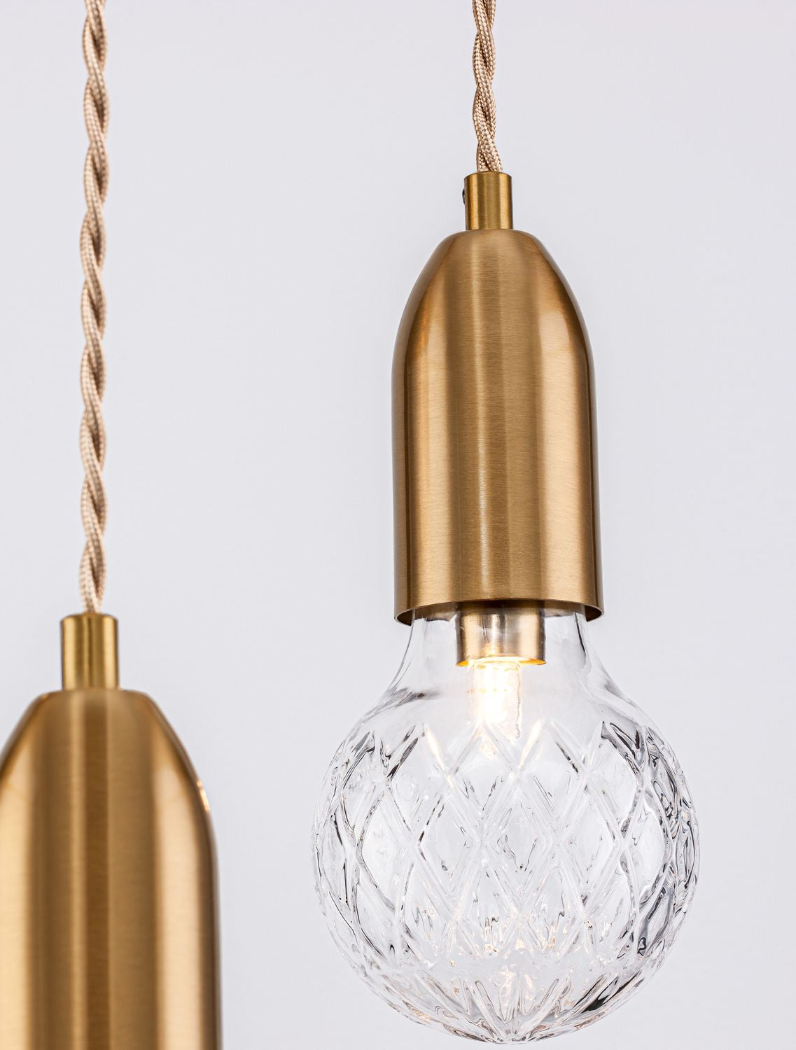 Suspension Veda 3 lumières laiton, verre