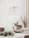 Suspension Lyron blanche, bois