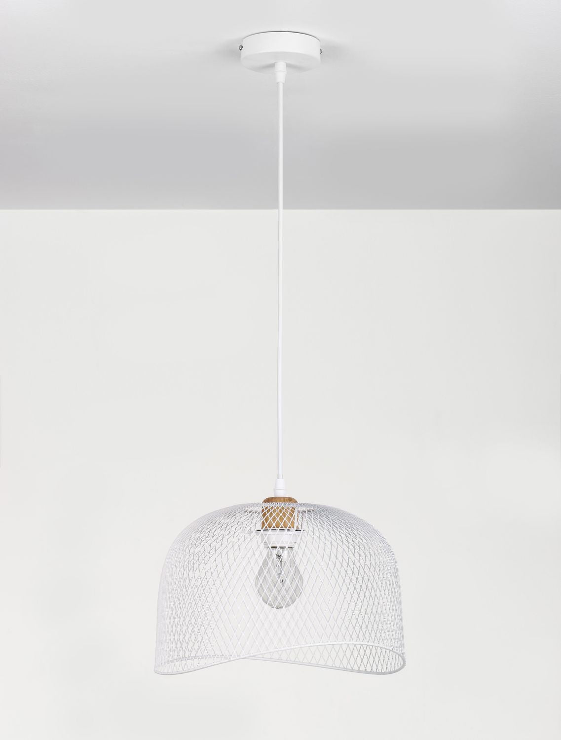 Suspension Lyron blanche, bois