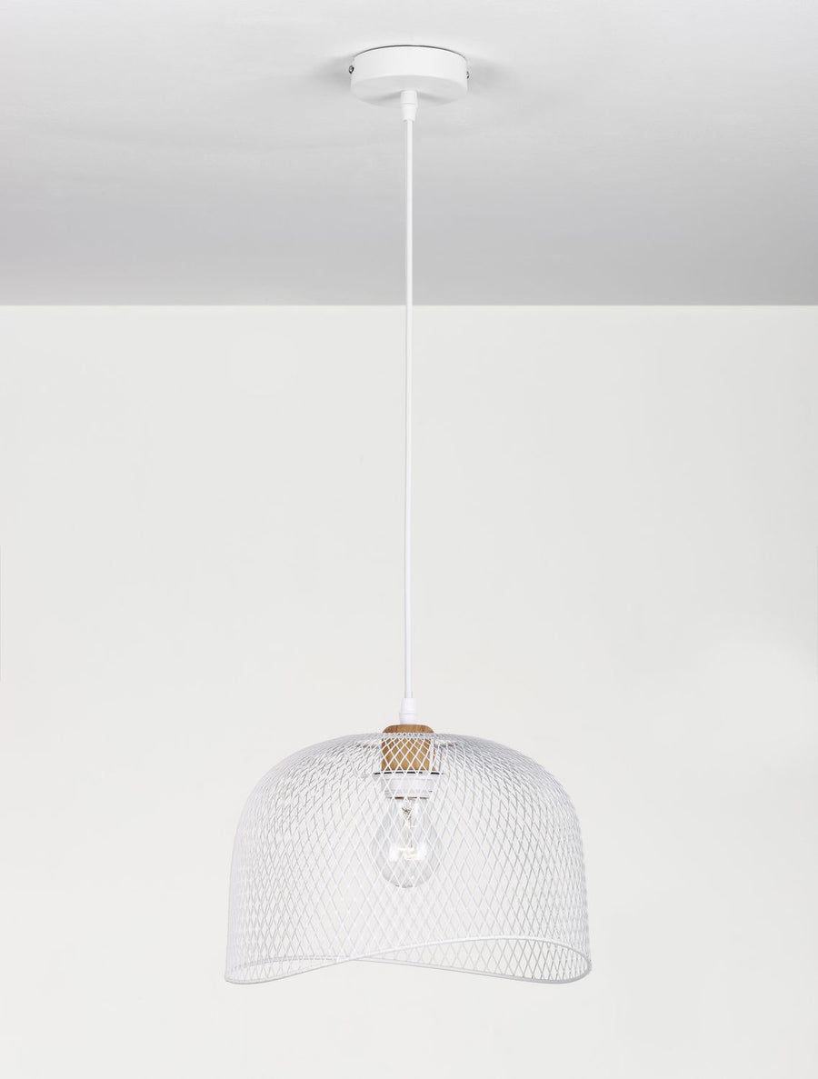 Suspension Lyron blanche, bois