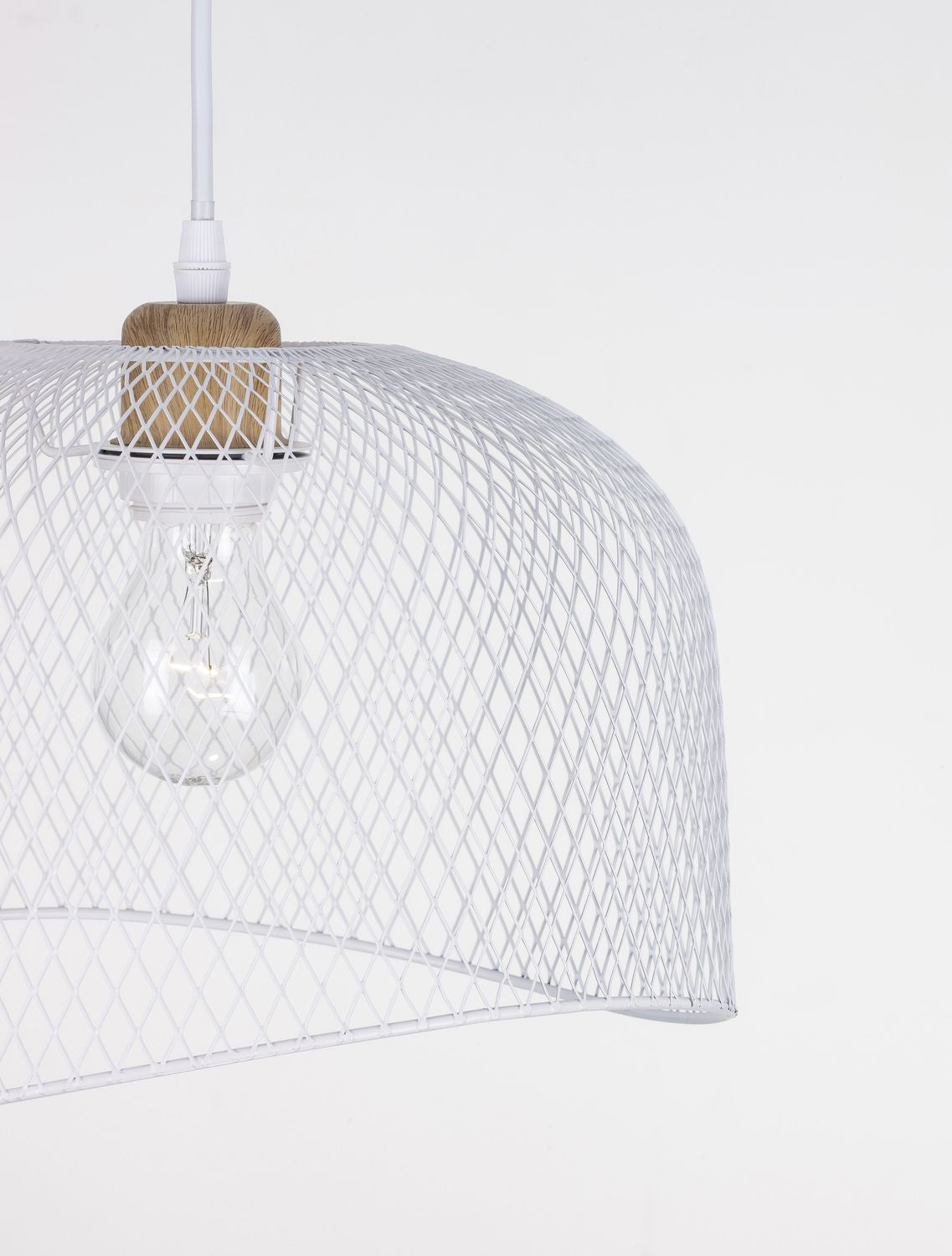Suspension Lyron blanche, bois