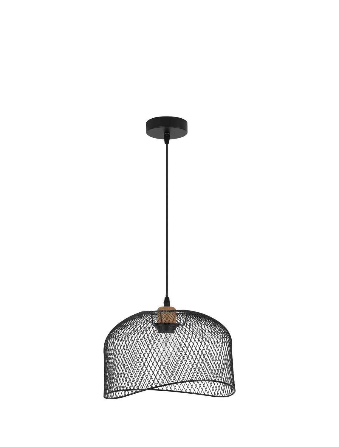 Suspension Lyron noire, bois