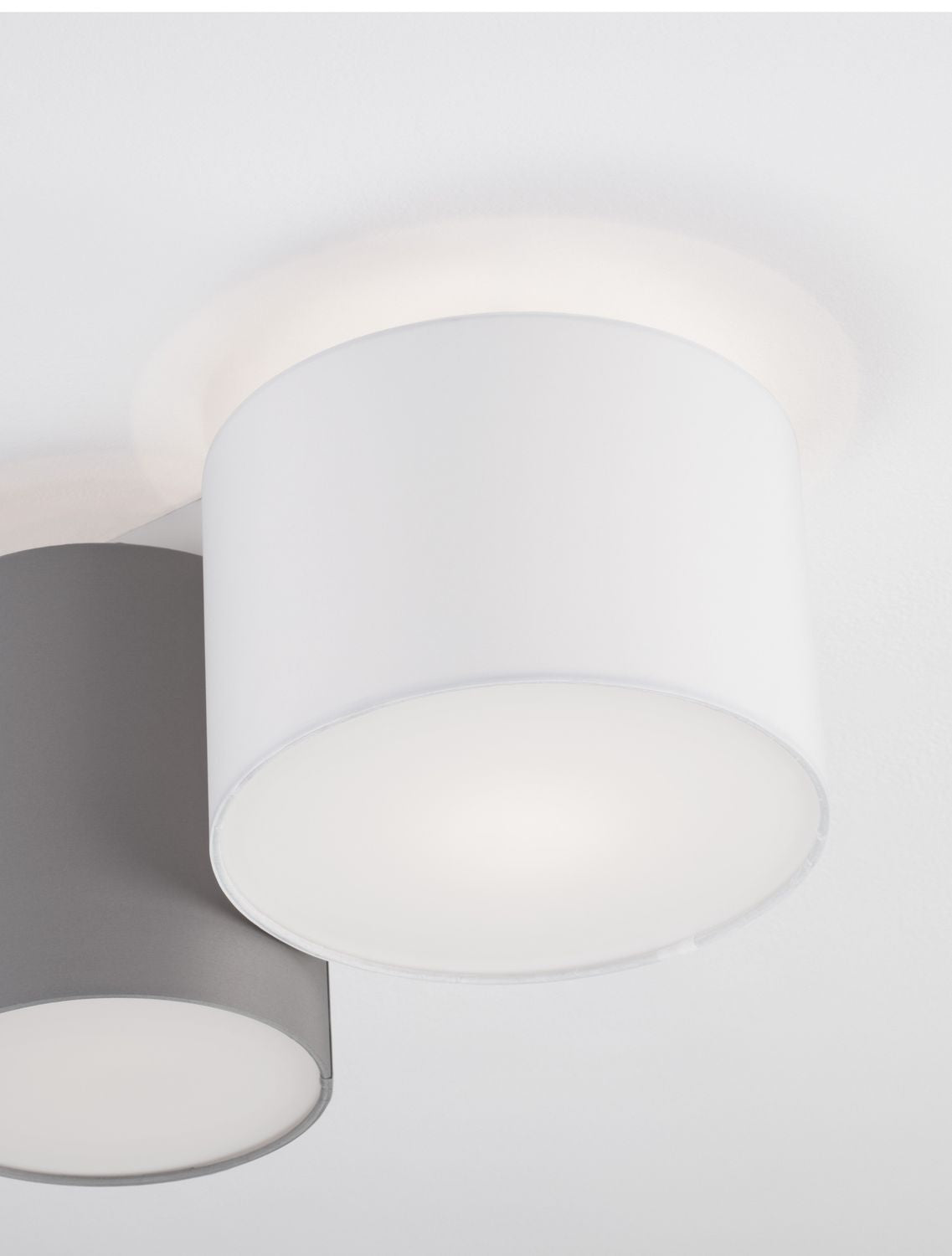 Plafonnier Bryson 2 lumières noir, tissu