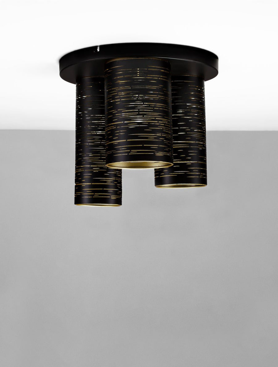 Plafonnier Zane 3 lumières noir