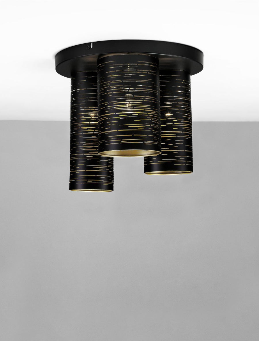 Plafonnier Zane 3 lumières noir