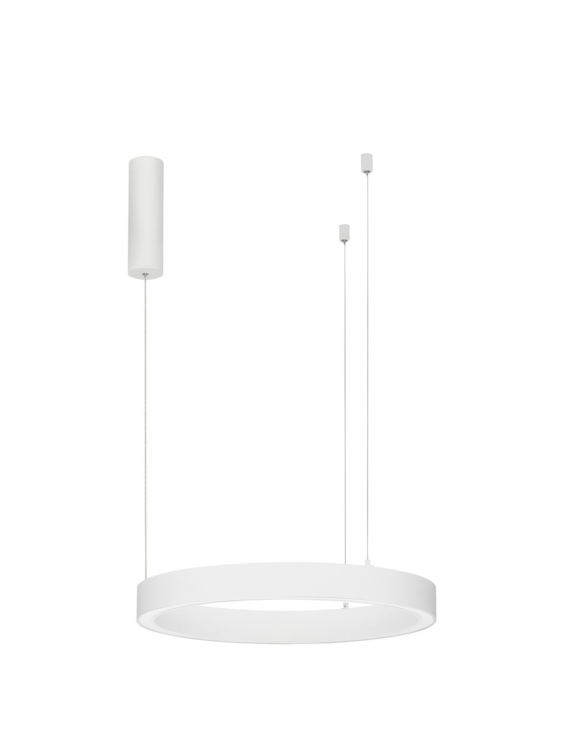 Produit détouré sur fond blanc, anneau lumineux et deux câbles fins