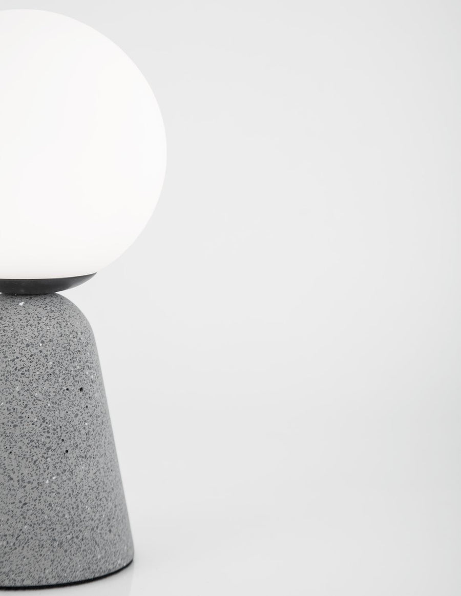 Lampe à poser Zero grise, verre