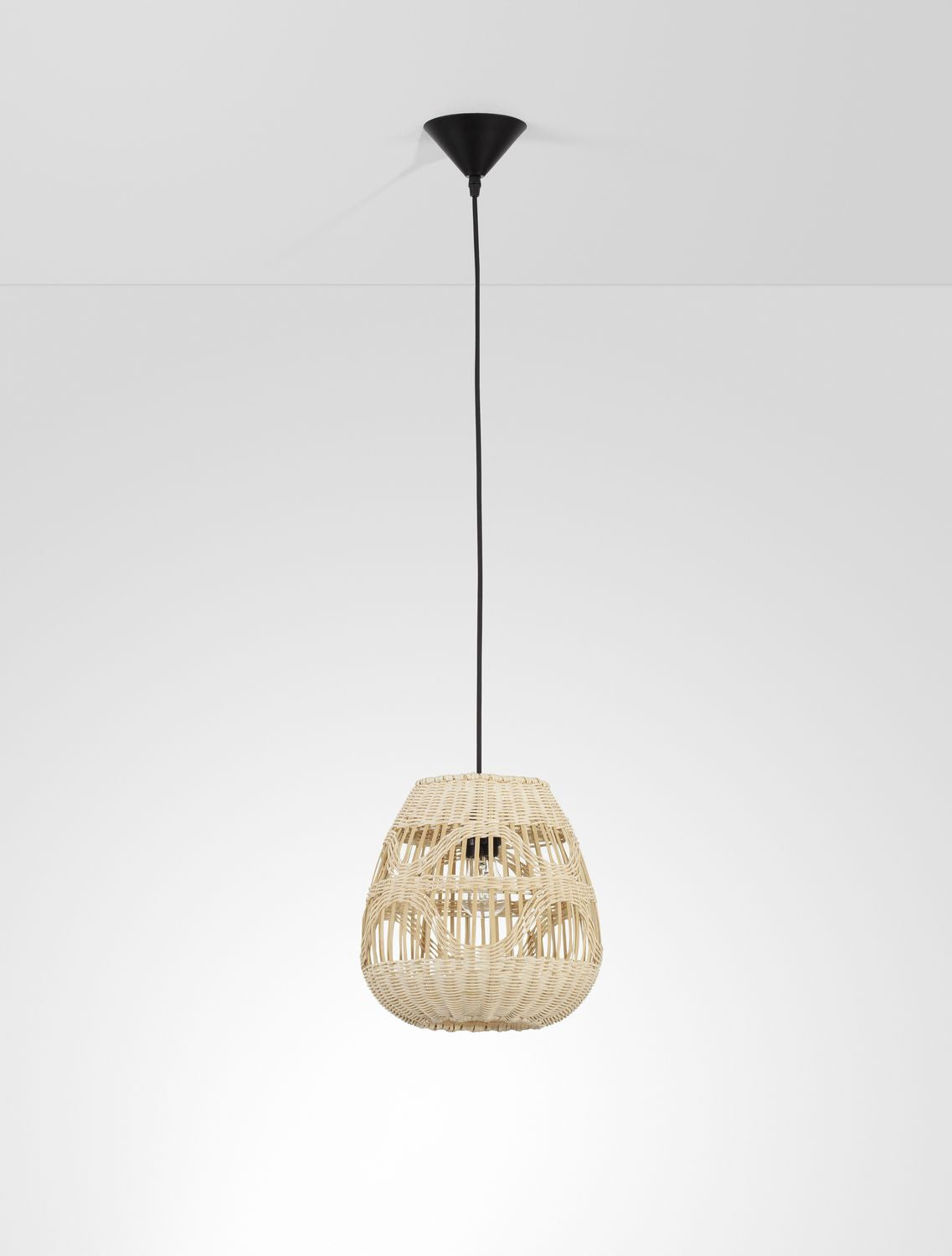 Suspension Marlo beige, rotin, H 180 cm