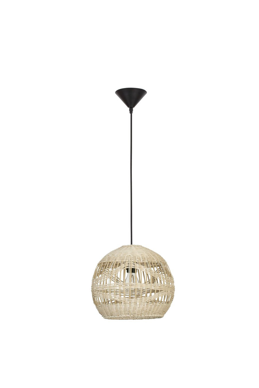 Suspension Marlo beige, rotin, H 195 cm