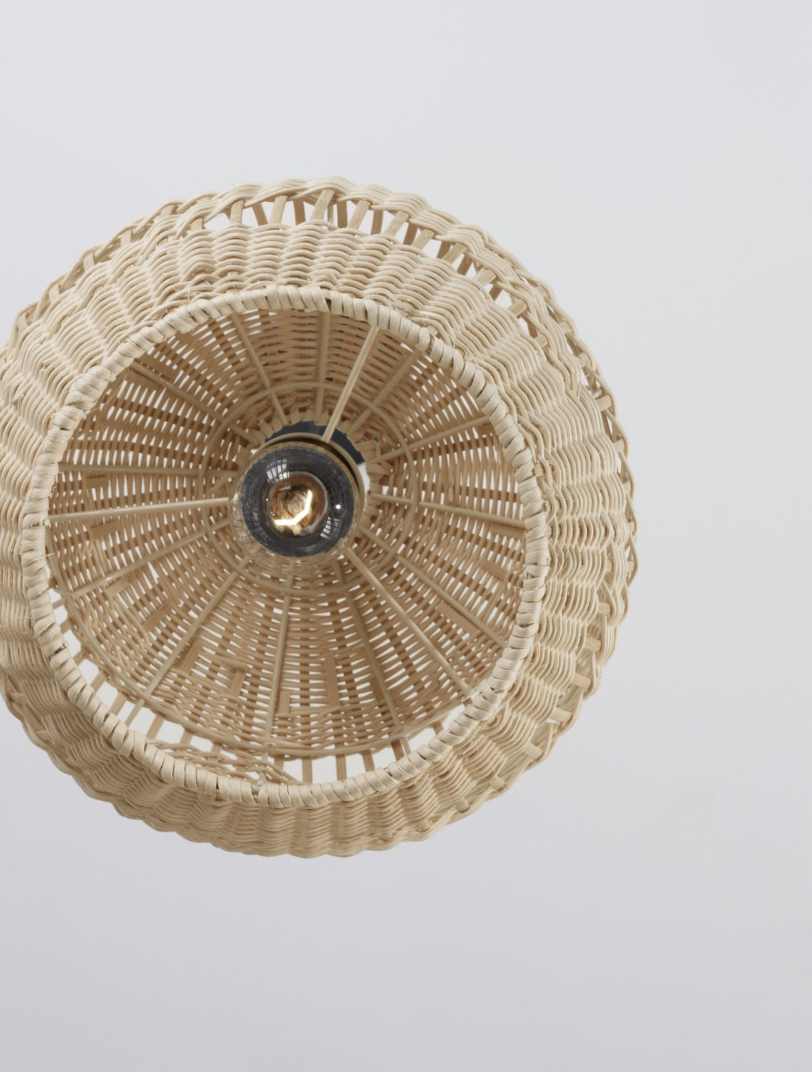Suspension Marlo beige, rotin, H 195 cm