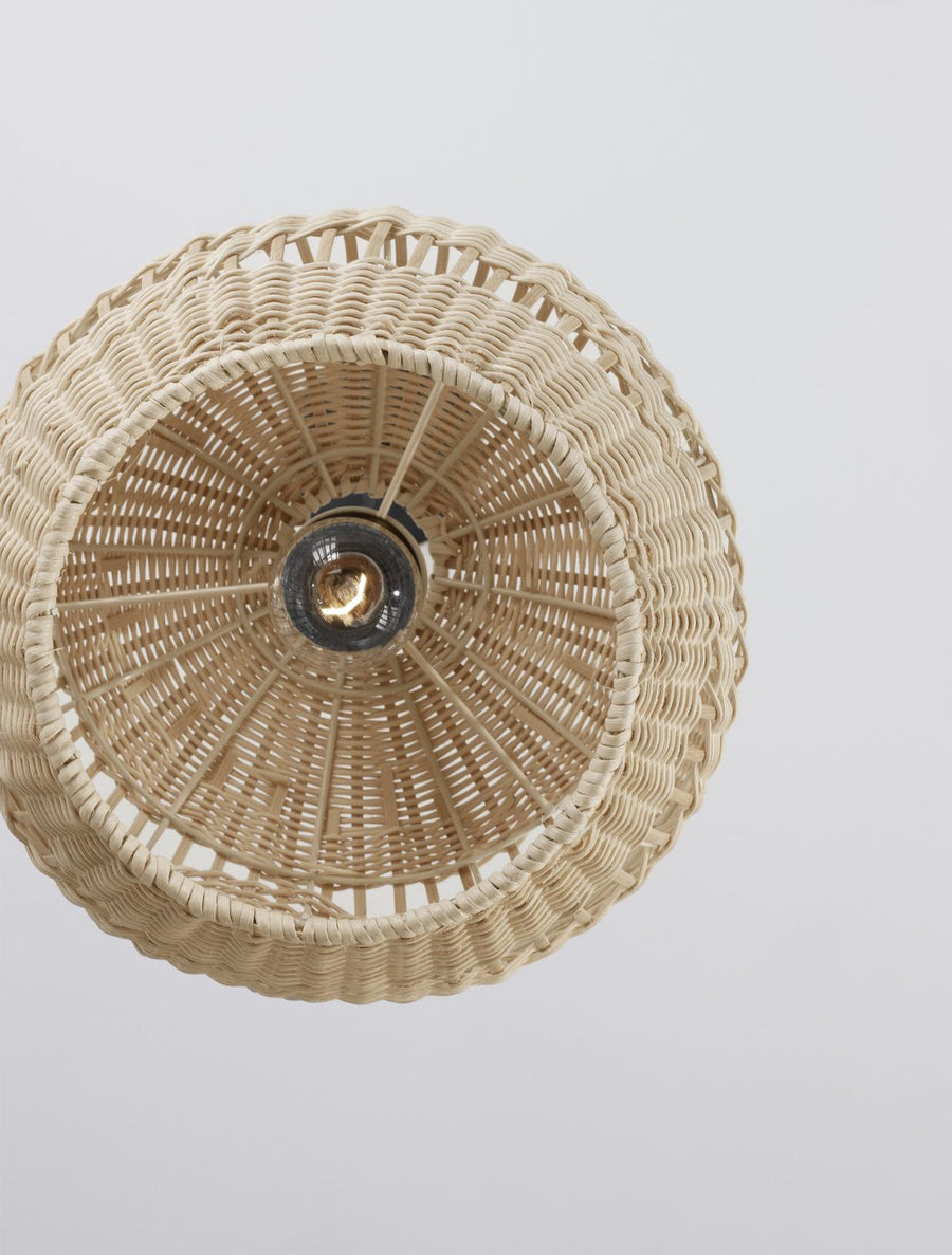 Suspension Marlo beige, rotin, H 195 cm