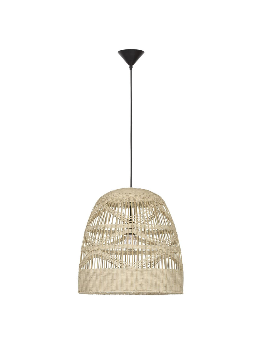 Suspension Marlo beige, rotin, H 200 cm