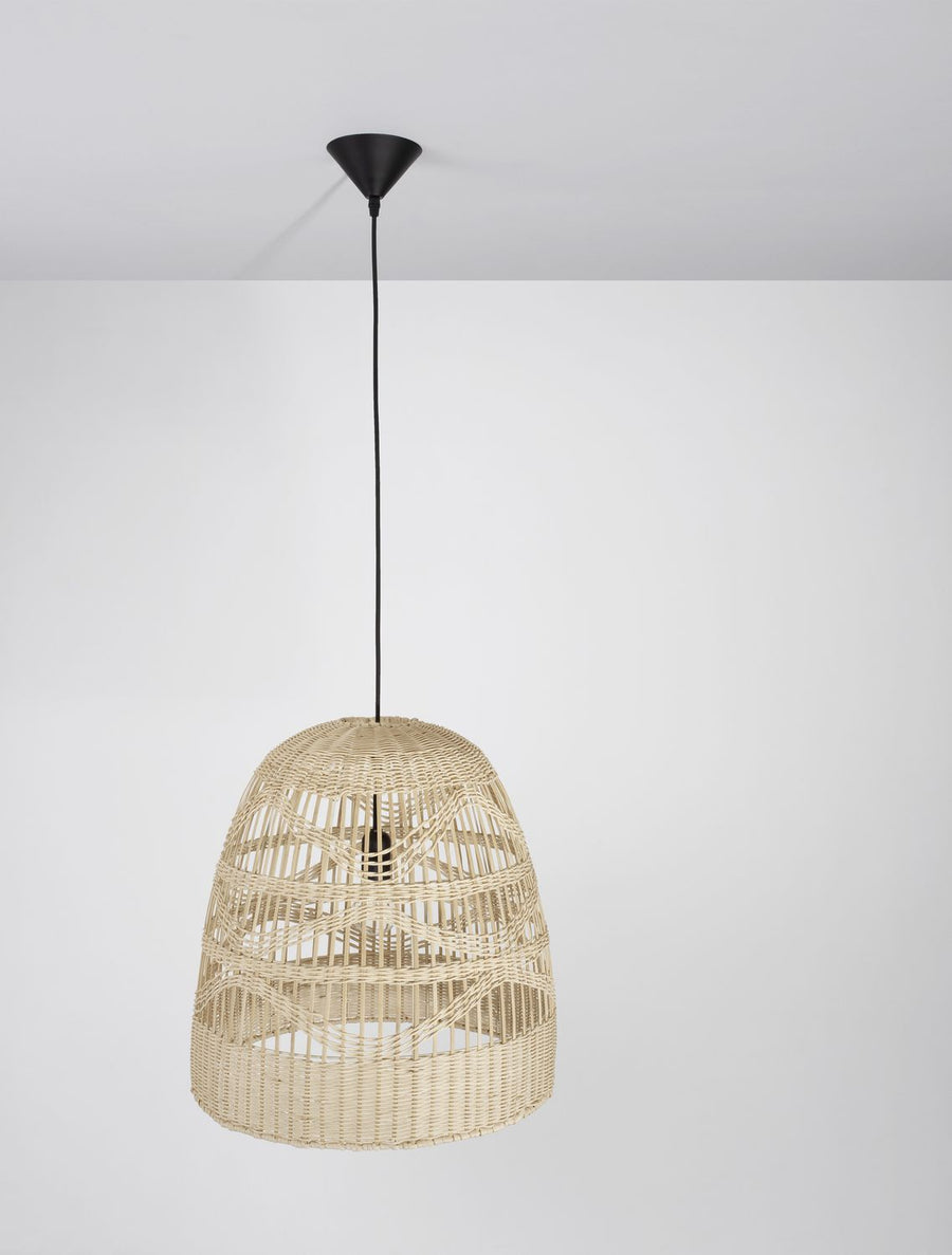 Suspension Marlo beige, rotin, H 200 cm