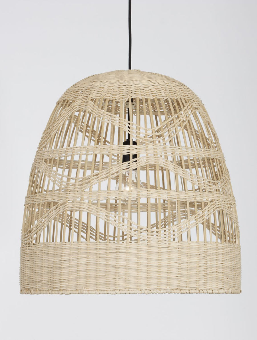 Suspension Marlo beige, rotin, H 200 cm