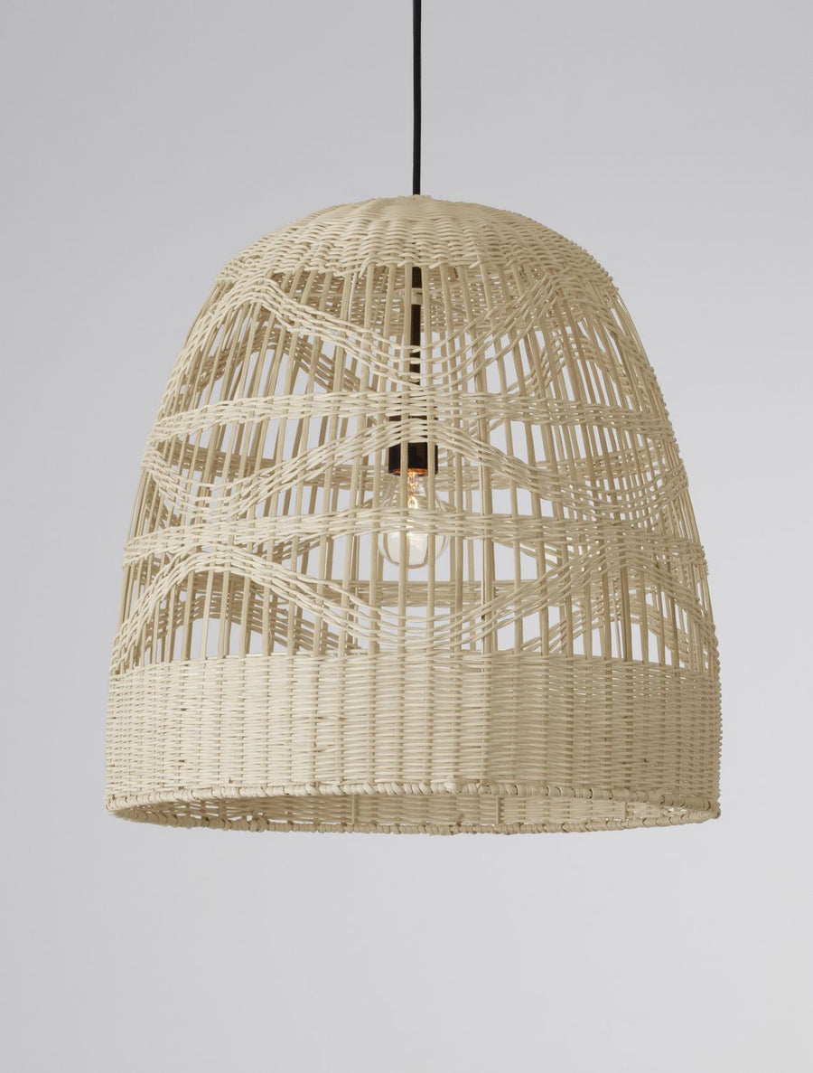 Suspension Marlo beige, rotin, H 200 cm