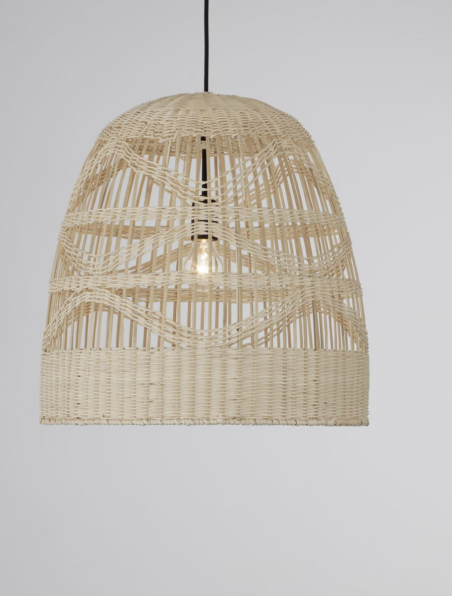 Suspension Marlo beige, rotin, H 200 cm