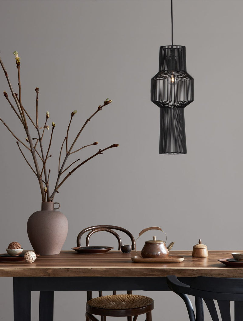 Suspension Bredo noire, H 195 cm