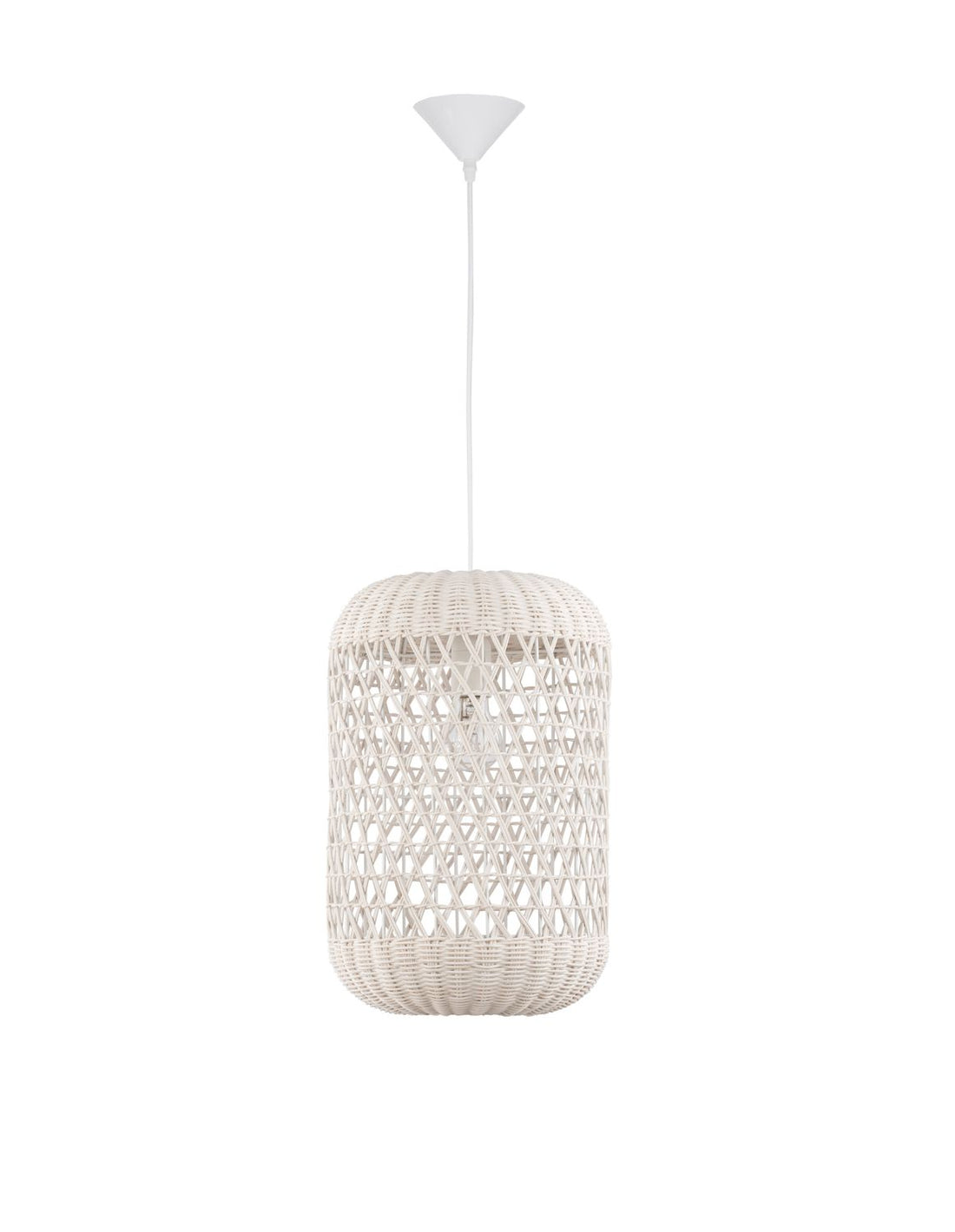 Suspension Aurora crème, rotin