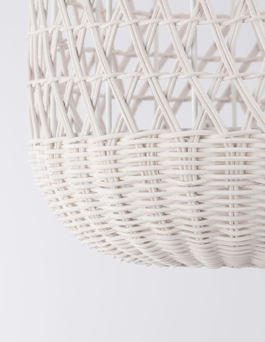 Suspension Aurora crème, rotin